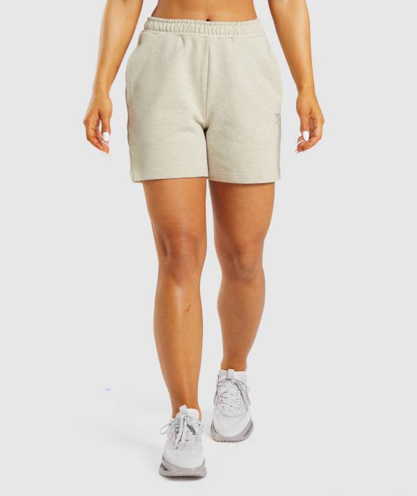 Damske Šortky Gymshark Rest Day Sweats Siva Biele | WJ7326594